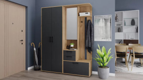 Прихожая «Витра» №4 Дуб Крафт золотой, Антрацит в Муравленко - muravlenko.mebel-tymen.ru | фото