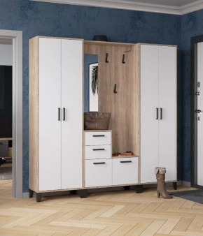 Прихожая ВИТРА, ЛДСП Дуб Крафт Золотой/ ЛДСП Белый в Муравленко - muravlenko.mebel-tymen.ru | фото