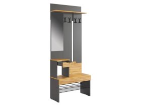 Прихожая Баско графит/дуб крафт золотой в Муравленко - muravlenko.mebel-tymen.ru | фото