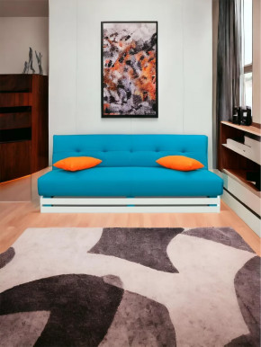 Прямой диван манго 1 Нео Азуре/Подушки Нео Оранж в Муравленко - muravlenko.mebel-tymen.ru | фото