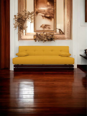 Прямой диван манго 1 Савана Елоу/Планки орех в Муравленко - muravlenko.mebel-tymen.ru | фото