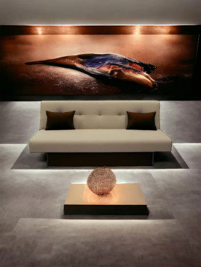 Прямой диван манго 4 Нео Латте/Подушки Нео Шоколад в Муравленко - muravlenko.mebel-tymen.ru | фото