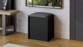 Пуф Бостон Антрацит/Велюр серый в Муравленко - muravlenko.mebel-tymen.ru | фото