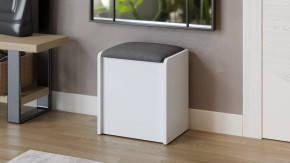 Пуф Бостон Белый Ясень, Велюр Серый в Муравленко - muravlenko.mebel-tymen.ru | фото