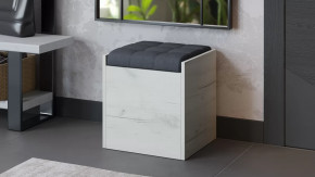 Пуф «Форест» Дуб крафт белый, Велюр Серый в Муравленко - muravlenko.mebel-tymen.ru | фото