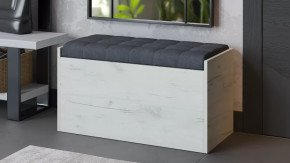 Пуф «Форест» Исп. 2 Дуб крафт белый, Велюр Серый в Муравленко - muravlenko.mebel-tymen.ru | фото