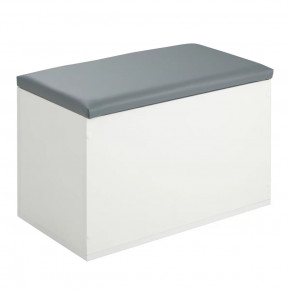 Пуф "Герда" 600*355*432 мм Белый/серый кожзам в Муравленко - muravlenko.mebel-tymen.ru | фото