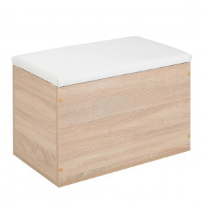 Пуф "Герда" 600*355*432 мм Дуб сонома/белый кожзам в Муравленко - muravlenko.mebel-tymen.ru | фото