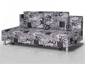 Диван Комфорт Лайт без подлокотников 2 подушки принт Рок в Муравленко - muravlenko.mebel-tymen.ru | фото