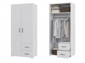 Шкаф 2 створчатый с ящиками Victor Белый в Муравленко - muravlenko.mebel-tymen.ru | фото