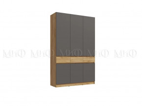 Шкаф 3-х створчатый Роджинамиф, дуб крафт/графит в Муравленко - muravlenko.mebel-tymen.ru | фото