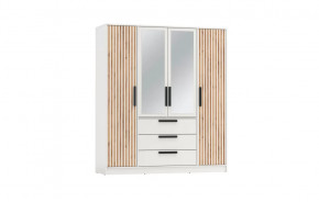 Шкаф для одежды 83.07 Вегас (4-х дв.) с зеркалом (ЛДСП Белый) в Муравленко - muravlenko.mebel-tymen.ru | фото