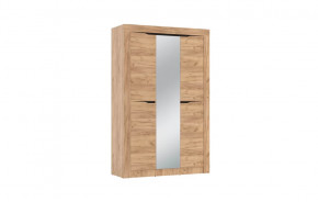 Шкаф для одежды 90.02 Флорида (3-х дв.) с зеркалом (ЛДСП Дуб золотой / ЛДСП Венге) в Муравленко - muravlenko.mebel-tymen.ru | фото