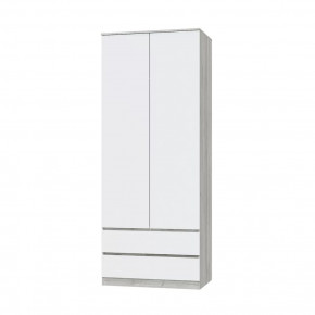 Шкаф двухдверный Лори, 902 мм, дуб серый/белый в Муравленко - muravlenko.mebel-tymen.ru | фото