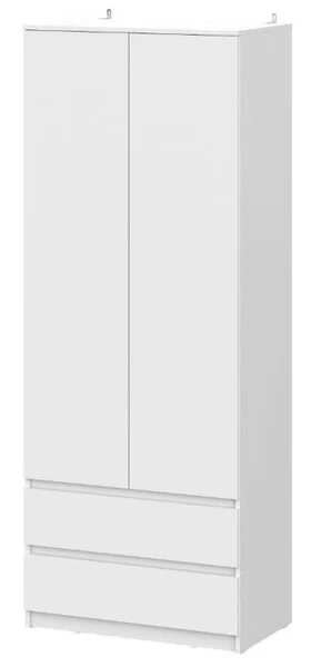 Шкаф двухстворчатый с ящиками Денвер SAFE Белый в Муравленко - muravlenko.mebel-tymen.ru | фото