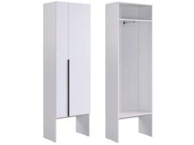 Шкаф двухдверный L600 Баско белое дерево в Муравленко - muravlenko.mebel-tymen.ru | фото