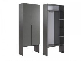 Шкаф двухдверный L800 Баско графит в Муравленко - muravlenko.mebel-tymen.ru | фото