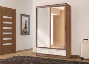 Шкаф-купе 008, двухдверный, с ящиками, ясень шимо темный/ясень шимо светлый Диал в Муравленко - muravlenko.mebel-tymen.ru | фото