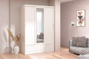 Шкаф-купе 009, трехдверный, с ящиками, бодега белая Диал в Муравленко - muravlenko.mebel-tymen.ru | фото