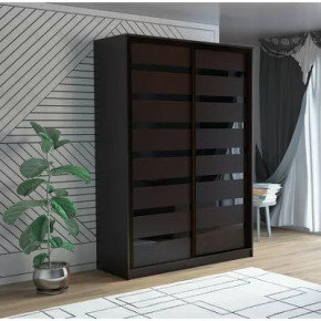 Шкаф-купе ПШ-2.9 1500 Вставка МДФ/стекло Венге в Муравленко - muravlenko.mebel-tymen.ru | фото