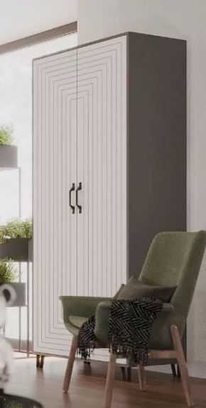 Шкаф Квадро М-3 двухдверный, серый графит/софт вайт в Муравленко - muravlenko.mebel-tymen.ru | фото