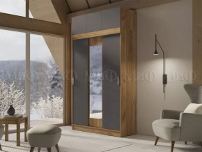 Шкаф с антресолью Басямиф, графит/дуб крафт в Муравленко - muravlenko.mebel-tymen.ru | фото