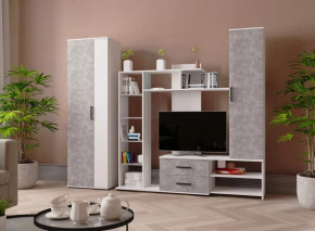 СИДНЕЙ-1 Центральная секция (ш1850*г430*в2000мм), ЛДСП Белый/ЛДСП Ателье светлое в Муравленко - muravlenko.mebel-tymen.ru | фото