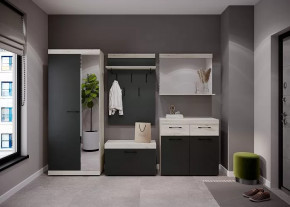 СОНАТА  ПРИХОЖАЯ №КБ-1, ЛДСП крафт белый/ЛДСП антрацит в Муравленко - muravlenko.mebel-tymen.ru | фото