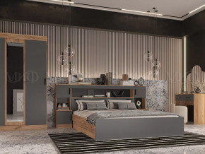 Спальный гарнитур Басямиф, графит/дуб крафт в Муравленко - muravlenko.mebel-tymen.ru | фото