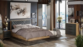 Спальный гарнитур «Хилтон» №1 Дуб Крафт золотой, Графит матовый в Муравленко - muravlenko.mebel-tymen.ru | фото