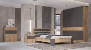 Спальный гарнитур Ленора Дуб вотан/Графит в Муравленко - muravlenko.mebel-tymen.ru | фото