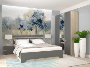 Спальный гарнитур с 3-х створчатым шкафом Анталия Сонома-Графит софт в Муравленко - muravlenko.mebel-tymen.ru | фото