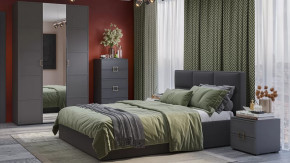 Спальный гарнитур «Стелла» №3 Серый вулкан, Фон серый, Велюр Графит в Муравленко - muravlenko.mebel-tymen.ru | фото