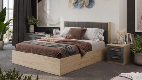 Спальный гарнитур «Сэнди» стандартный №2 Вяз благородный, Серый вулкан, Велюр Графит в Муравленко - muravlenko.mebel-tymen.ru | фото