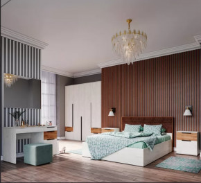 Спальня №1 ЛИЛЛЬ, ЛДСП Дуб крафт белый/Дуб крафт табачный в Муравленко - muravlenko.mebel-tymen.ru | фото