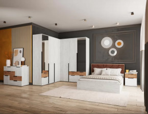 Спальня №2 Лилль Дуб крафт белый/дуб крафт табачный в Муравленко - muravlenko.mebel-tymen.ru | фото