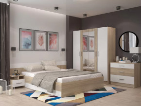 Спальня Леси Сонома-Белый с четырехстворчатым шкафом в Муравленко - muravlenko.mebel-tymen.ru | фото