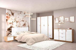 Спальня Эго, набор №БГ-2, дуб крафт золотой/белый глянец Диал в Муравленко - muravlenko.mebel-tymen.ru | фото