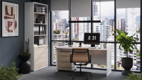 Стандартный набор офисной мебели «Успех-2» Дуб Сонома, Белый в Муравленко - muravlenko.mebel-tymen.ru | фото