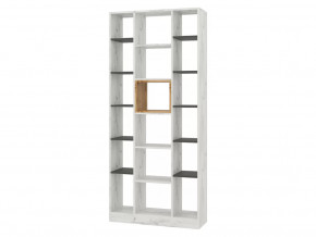 Стеллаж Кент-1 Секция-7 Дуб Крафт Белый/Антрацит в Муравленко - muravlenko.mebel-tymen.ru | фото