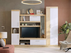 Стенка для гостиной Макси К1 дуб сонома/белое дерево в Муравленко - muravlenko.mebel-tymen.ru | фото