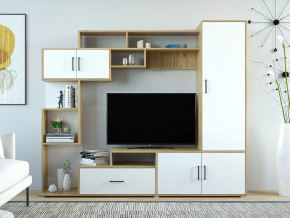 Стенка Пекин Белый-Крафт Золотой в Муравленко - muravlenko.mebel-tymen.ru | фото