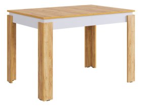 Стол обеденный раздвижной Гермес 2 дуб крафт золотой/белое дерево в Муравленко - muravlenko.mebel-tymen.ru | фото