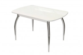 Стол Бостон-2 Белый глянец/белый/хром триумф в Муравленко - muravlenko.mebel-tymen.ru | фото