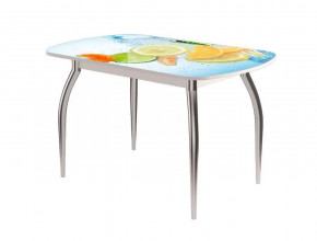 Стол Бостон-2 ф/п Фреш, 1100*700 мм, белый/хром триумф в Муравленко - muravlenko.mebel-tymen.ru | фото