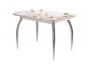 Стол Бостон-2 ф/п Сакура, 1100*700 мм, белый/хром триумф в Муравленко - muravlenko.mebel-tymen.ru | фото