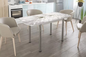 Стол Бостон-3 раздвижной, Флоренс, фотопечать/хром брифинг в Муравленко - muravlenko.mebel-tymen.ru | фото