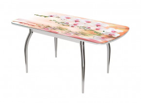 Стол Бостон-3 раздвижной, фотопечать Орхидея на воде/белый/хром триумф в Муравленко - muravlenko.mebel-tymen.ru | фото