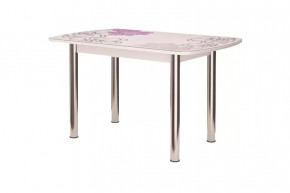 Стол Бостон-3 раздвижной, виолет, фотопечать/хром брифинг в Муравленко - muravlenko.mebel-tymen.ru | фото