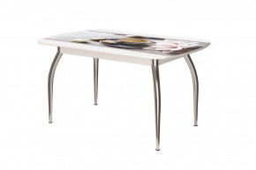 Стол Бостон ф/п кофе макарун/белый/хром триумф в Муравленко - muravlenko.mebel-tymen.ru | фото